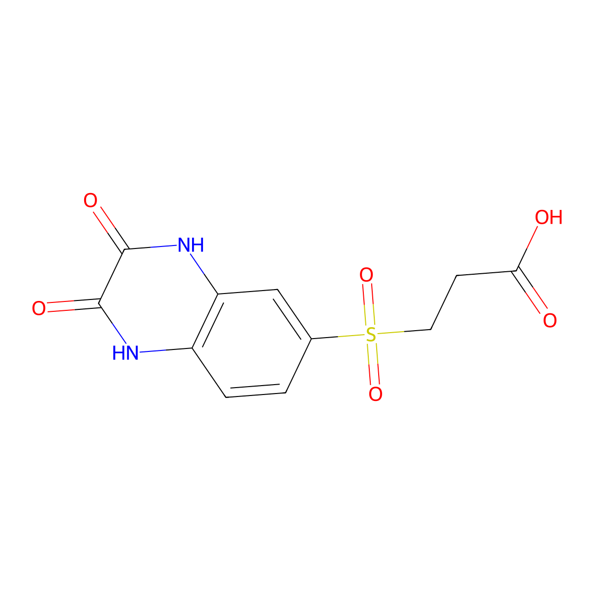 3-(2,3-Dioxo-1,2,3,4-tetrahydroquinoxaline-6-sulfonyl)propanoic acid molecular structure, CAS 436096-98-9