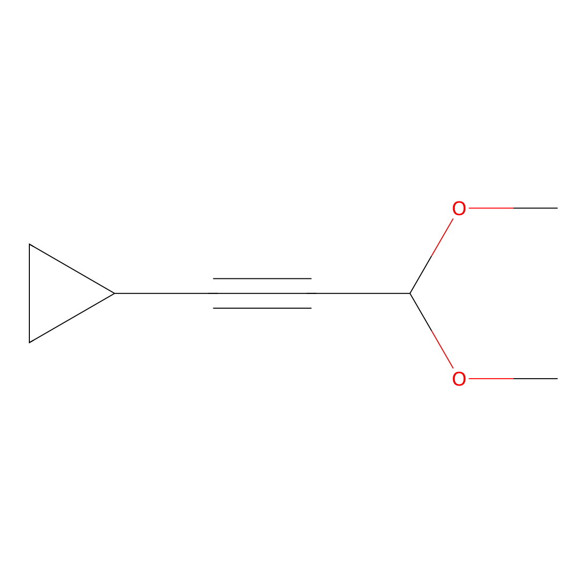 (3,3-Dimethoxyprop-1-yn-1-yl)cyclopropane molecular structure, CAS 436097-28-8