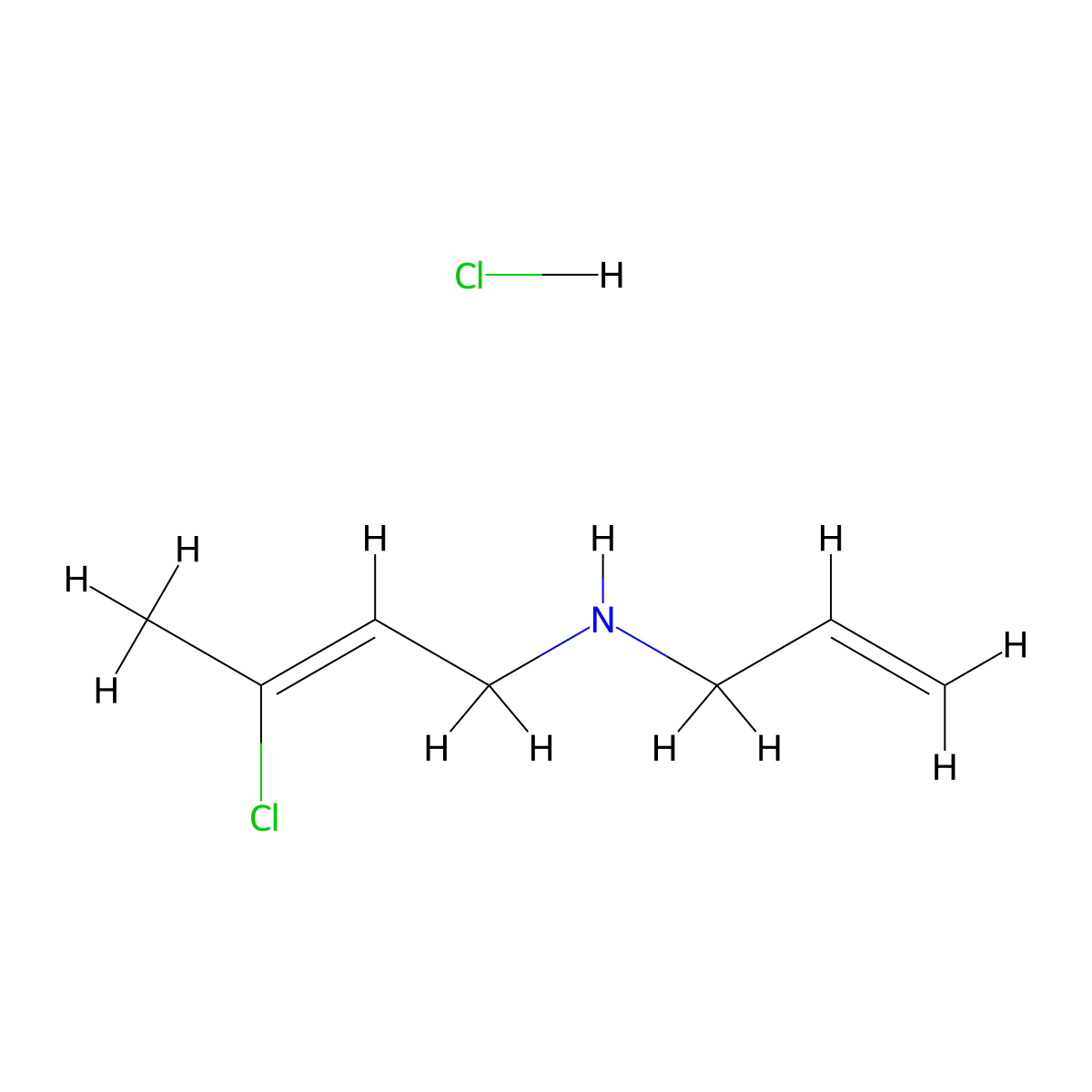 (2Z)-N-Allyl-3-chloro-2-buten-1-amine hydrochloride molecular structure, CAS 436099-57-9
