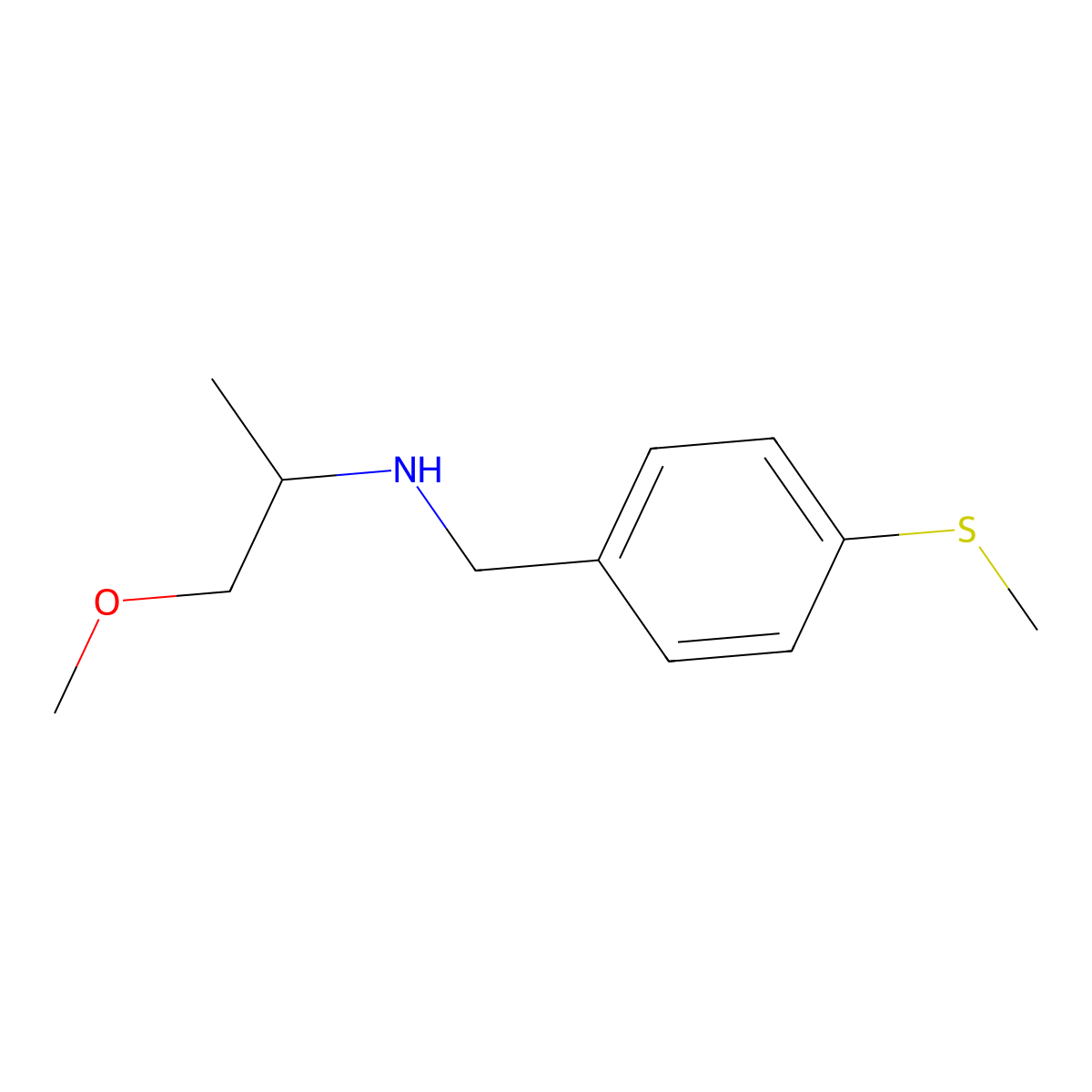 (2-Methoxy-1-methyl-ethyl)-(4-methylsulfanyl-benzyl)-amine molecular structure, CAS 436099-59-1