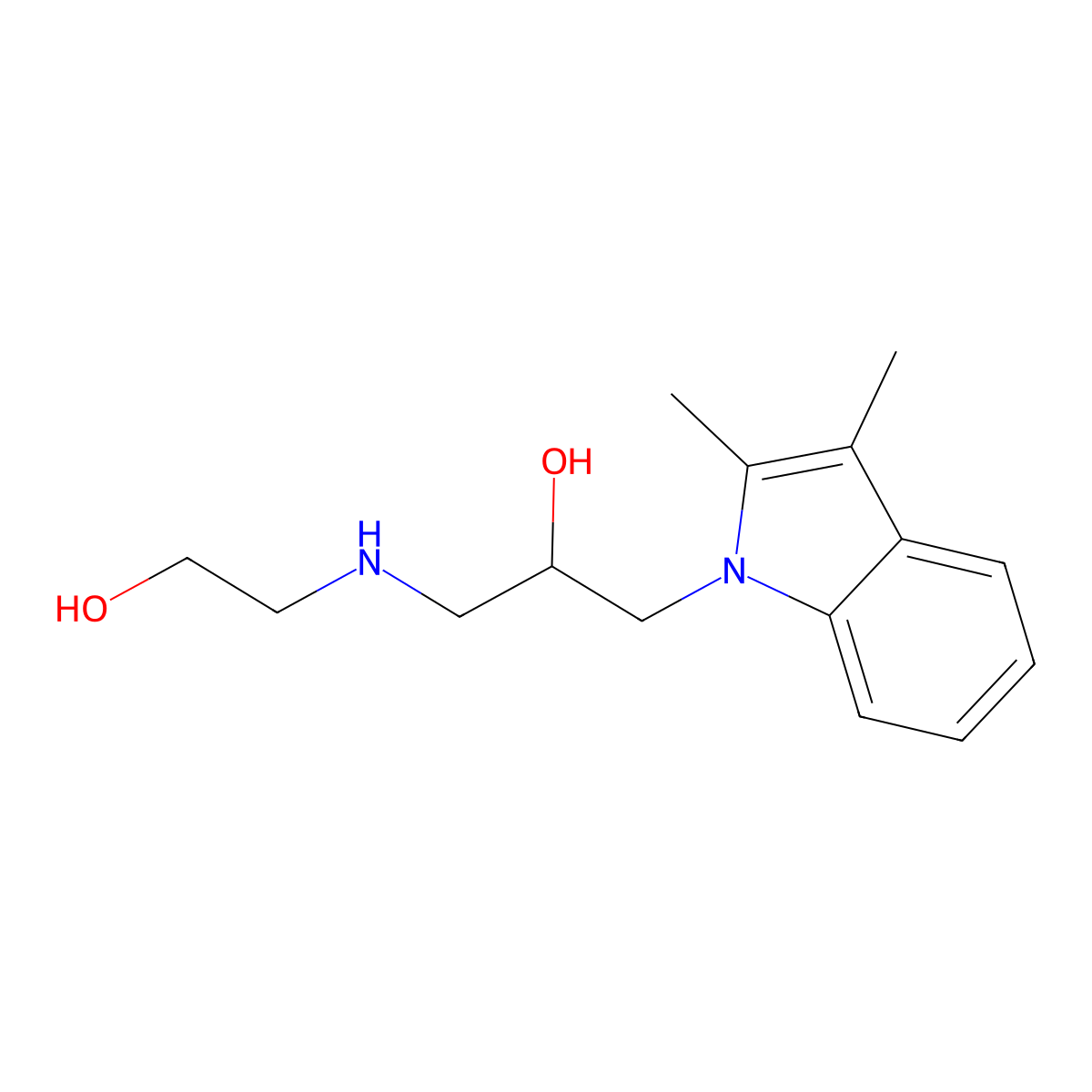 1-(2,3-Dimethyl-indol-1-yl)-3-(2-hydroxy-ethylamino)-propan-2-ol molecular structure, CAS 436099-60-4