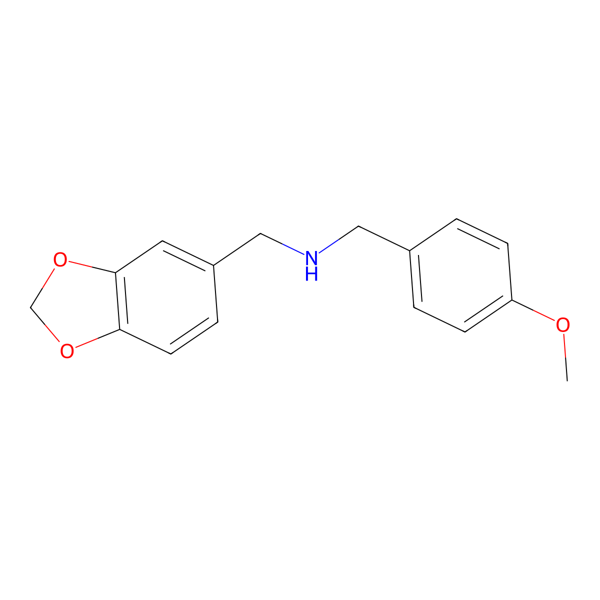Benzo[1,3]dioxol-5-ylmethyl-(4-methoxy-benzyl)-amine molecular structure, CAS 436099-74-0