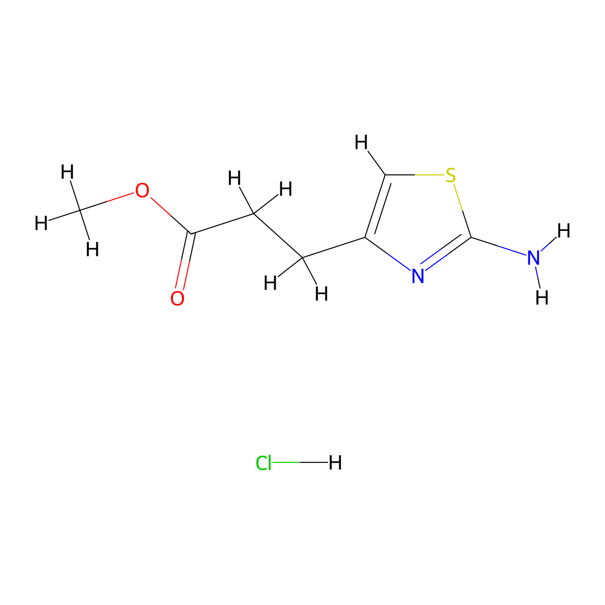 Methyl 3-(2-aminothiazol-4-yl)propanoate hydrochloride molecular structure, CAS 436099-75-1