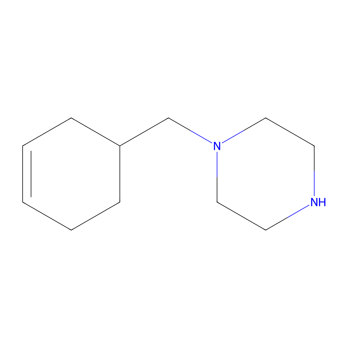 1-(Cyclohex-3-en-1-ylmethyl)piperazine molecular structure, CAS 436099-82-0