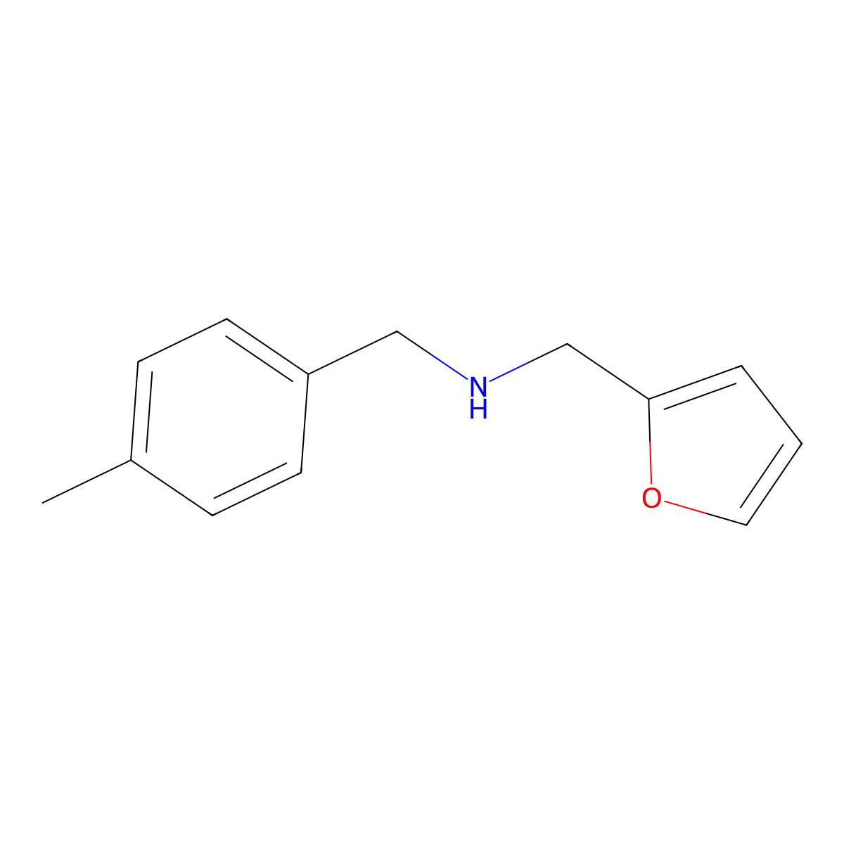 Furan-2-ylmethyl-(4-methyl-benzyl)-amine molecular structure, CAS 436099-83-1