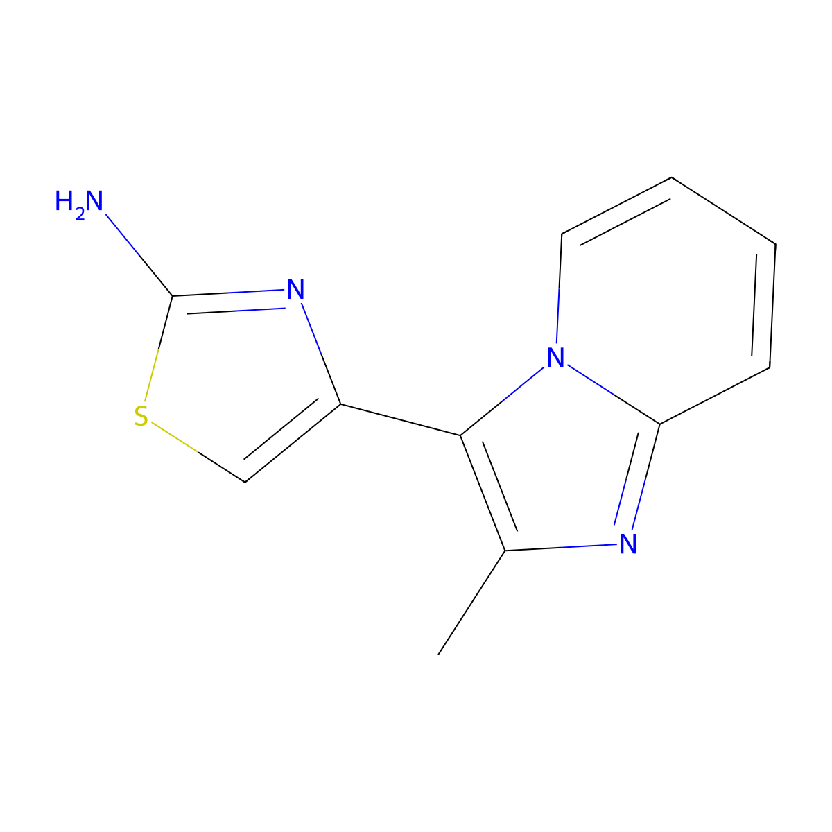 4-(2-Methyl-imidazo[1,2-a]pyridin-3-yl)-thiazol-2-ylamine molecular structure, CAS 436099-84-2