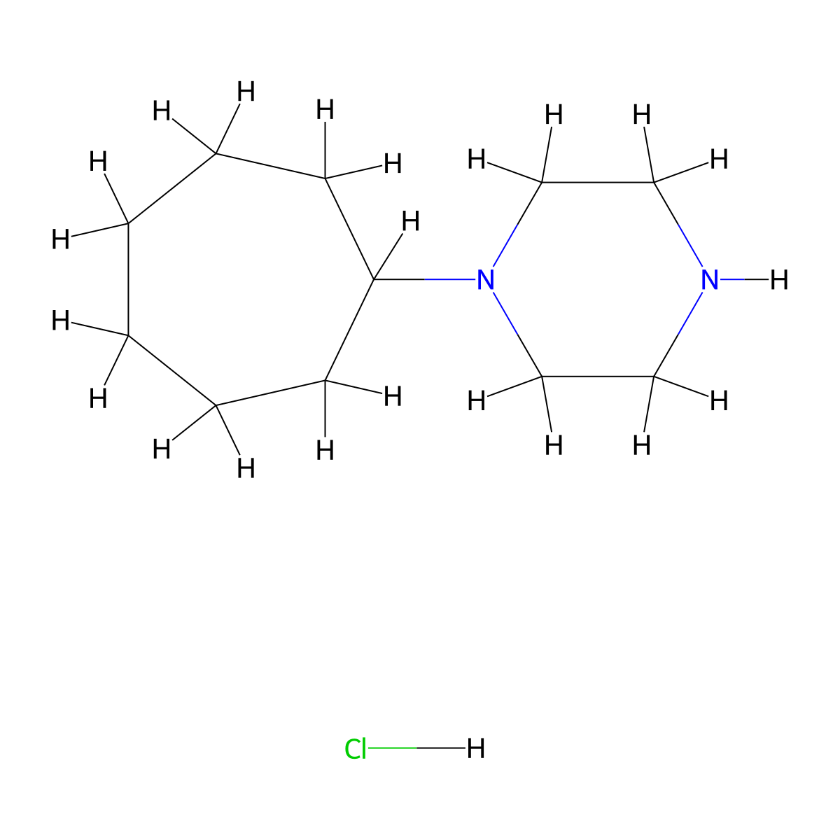 1-Cycloheptyl-piperazine hydrochloride molecular structure, CAS 436099-91-1