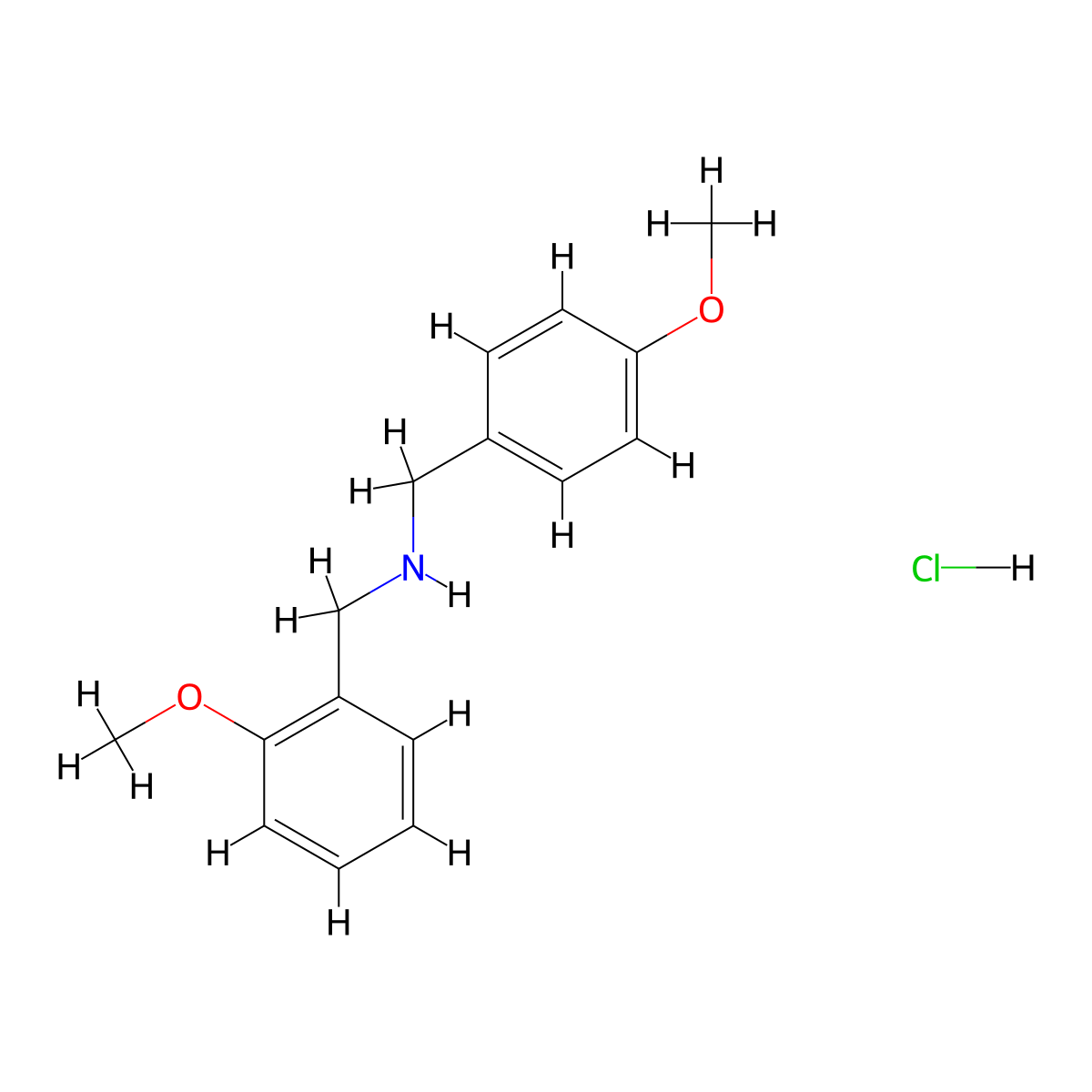 (4-Methoxybenzyl)-(2-methoxybenzyl)-amine hydrochloride molecular structure, CAS 436099-93-3