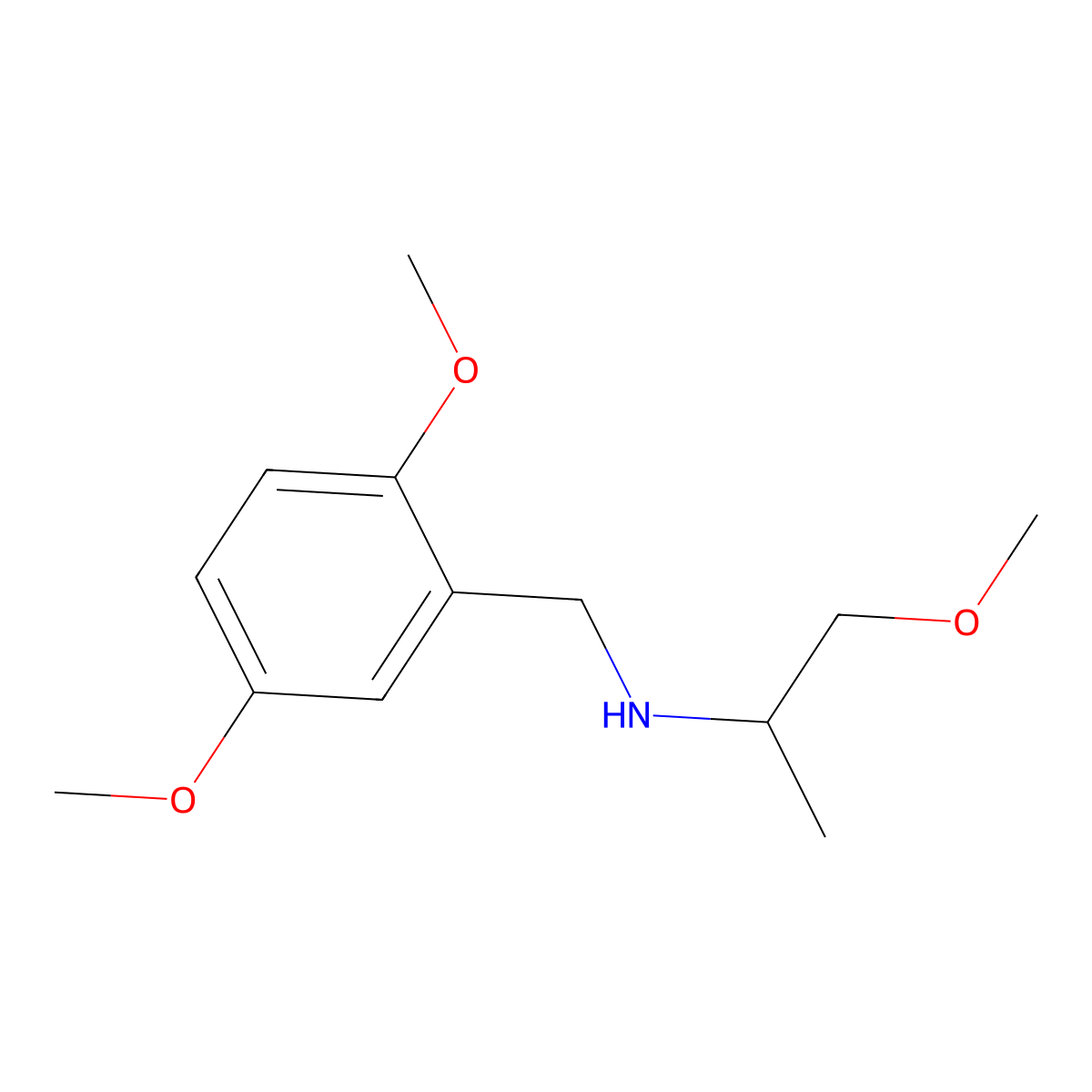 (2,5-Dimethoxybenzyl)(2-methoxy-1-methylethyl)amine molecular structure, CAS 436099-94-4