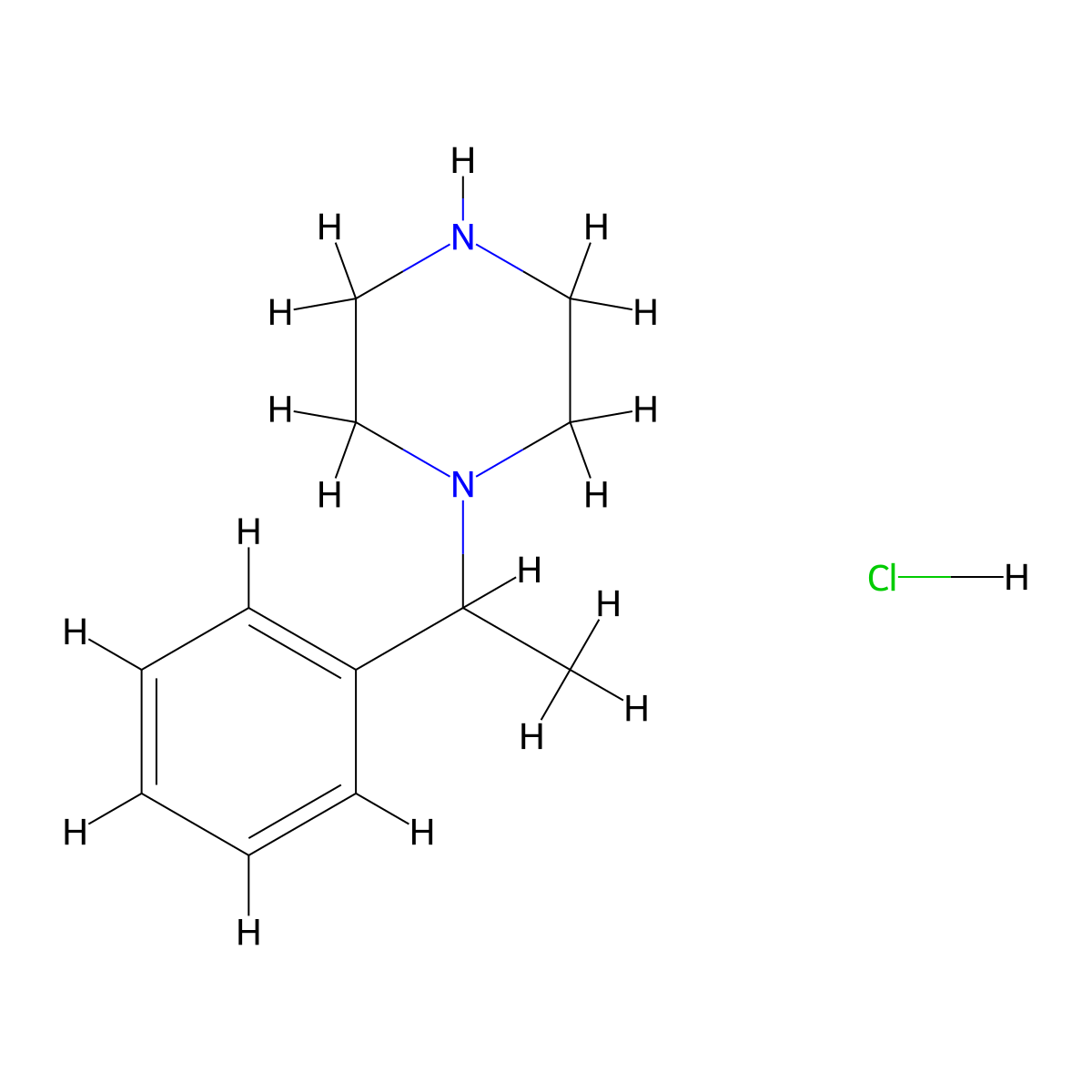 1-(1-Phenylethyl)piperazine hydrochloride molecular structure, CAS 436099-96-6