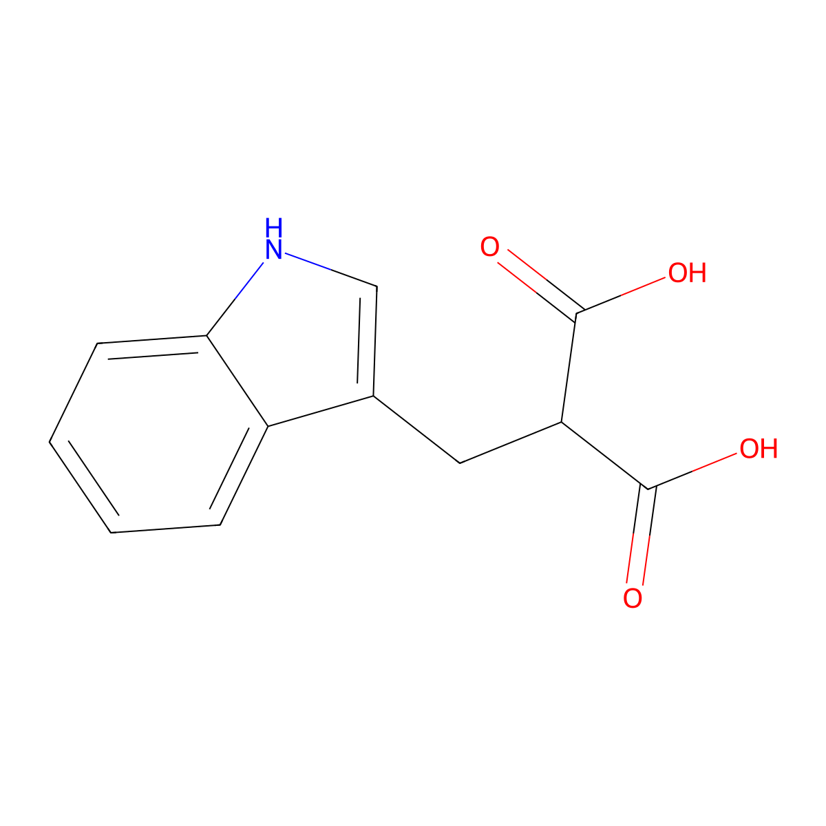 (1h-Indol-3-ylmethyl)propanedioic acid molecular structure, CAS 4361-05-1