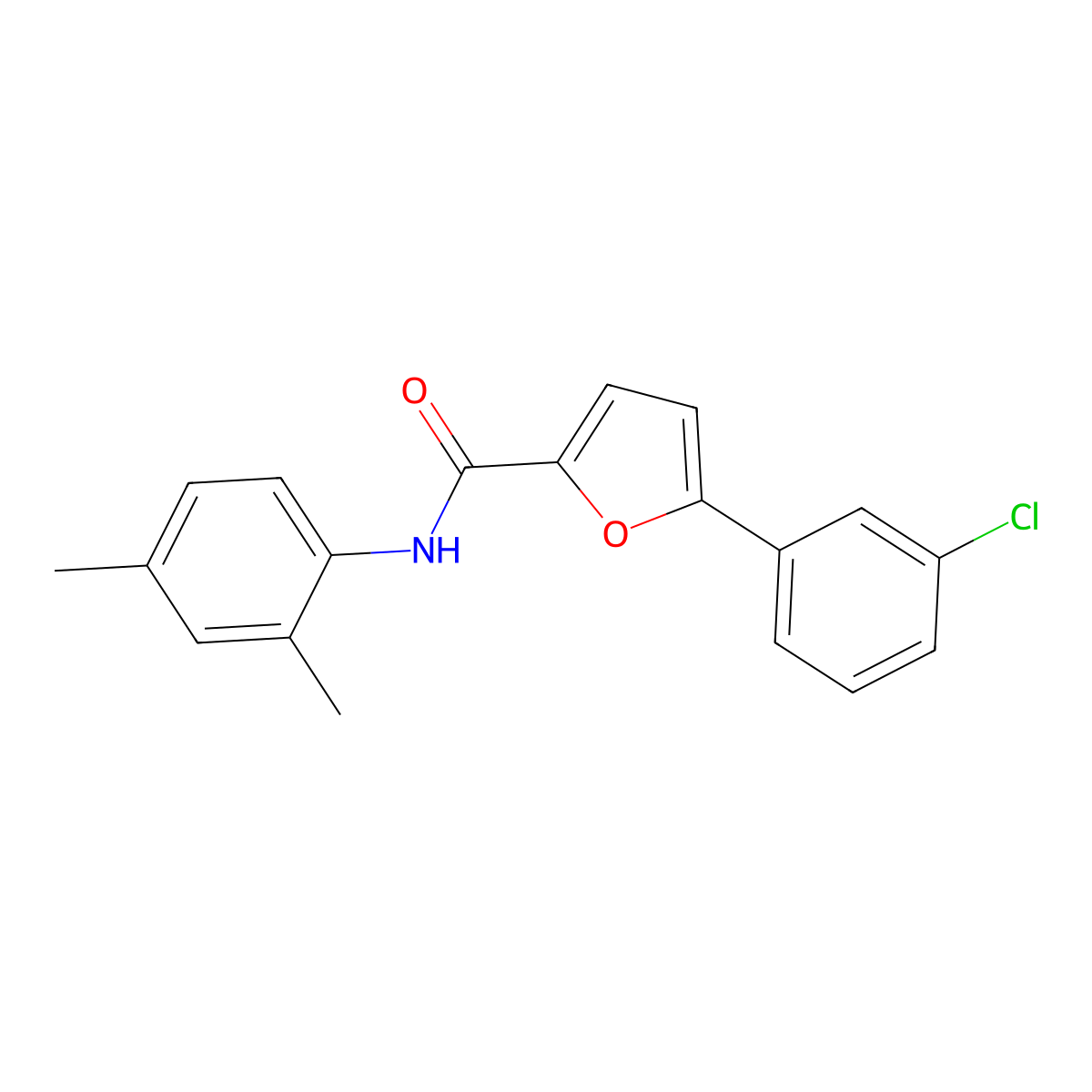 5-(3-chlorophenyl)-N-(2,4-dimethylphenyl)furan-2-carboxamide molecular structure, CAS 4361-08-4