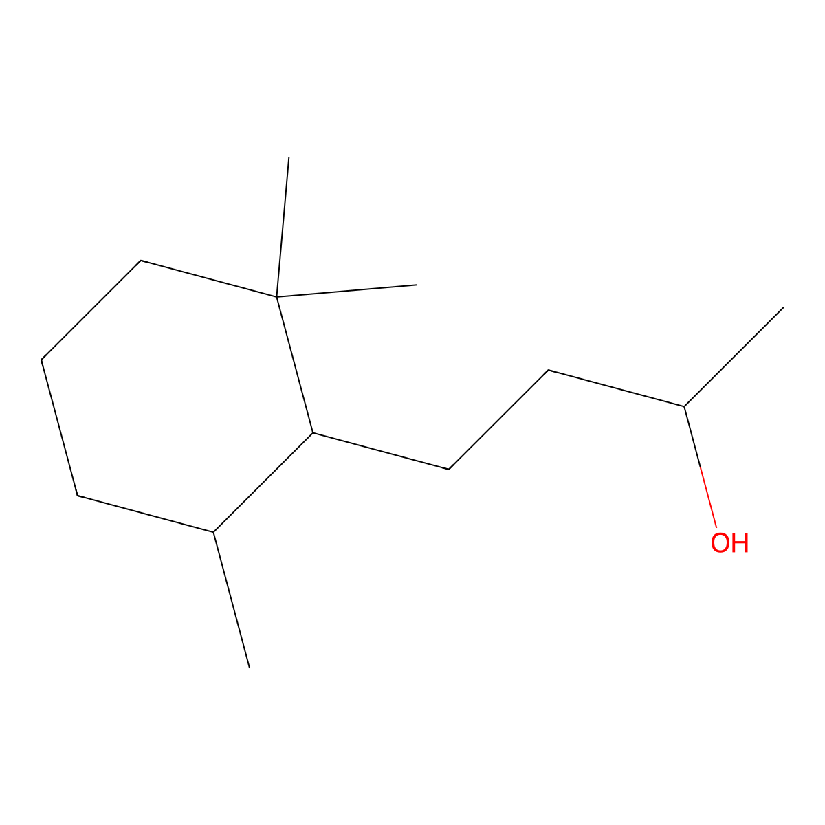 Tetrahydroionol molecular structure, CAS 4361-23-3