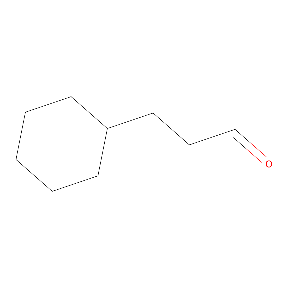 Cyclohexanepropionaldehyde molecular structure, CAS 4361-28-8