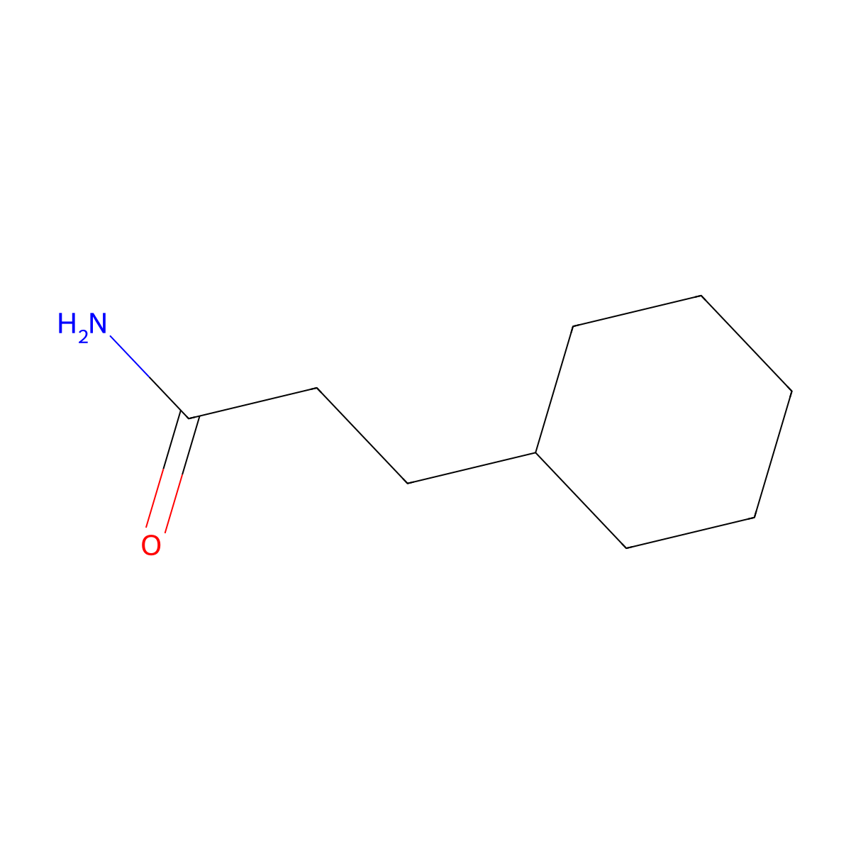 3-Cyclohexylpropanamide molecular structure, CAS 4361-29-9