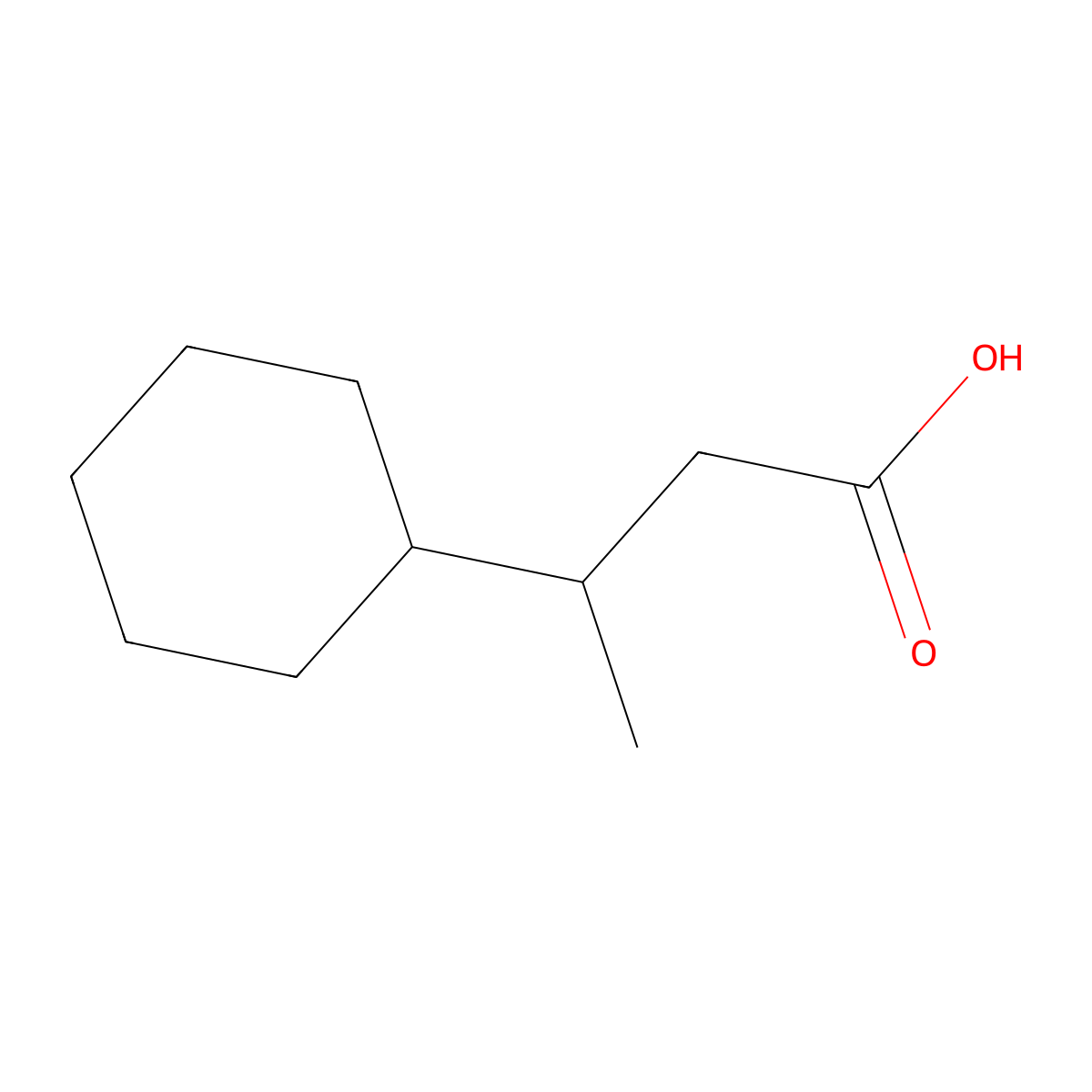 3-Cyclohexylbutanoic acid molecular structure, CAS 4361-38-0