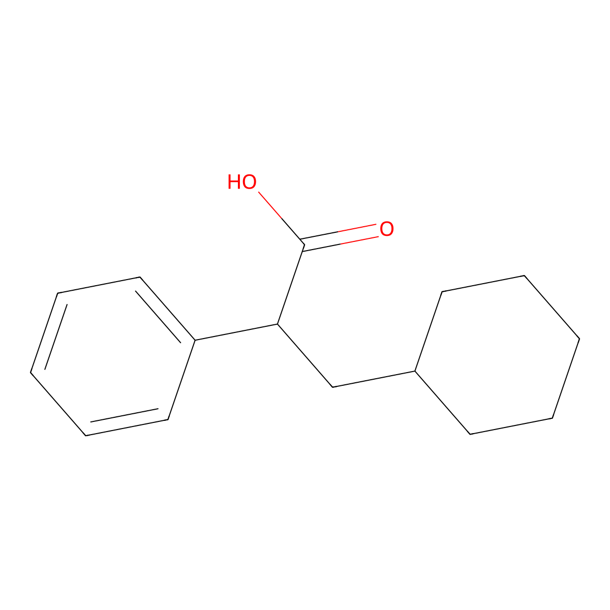 3-Cyclohexyl-2-phenylpropanoic acid molecular structure, CAS 4361-39-1