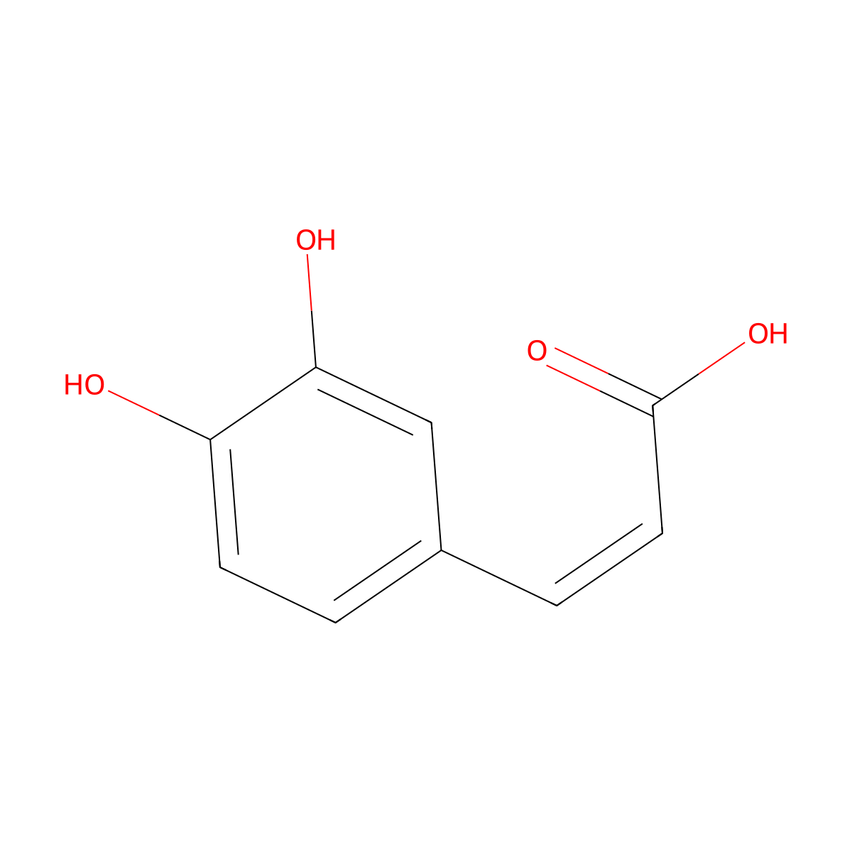 caffeic acid, (Z)- molecular structure, CAS 4361-87-9