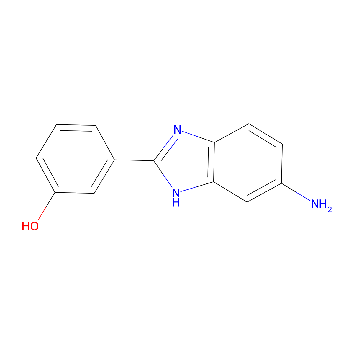 3-(6-amino-1H-benzimidazol-2-yl)phenol molecular structure, CAS 436100-00-4