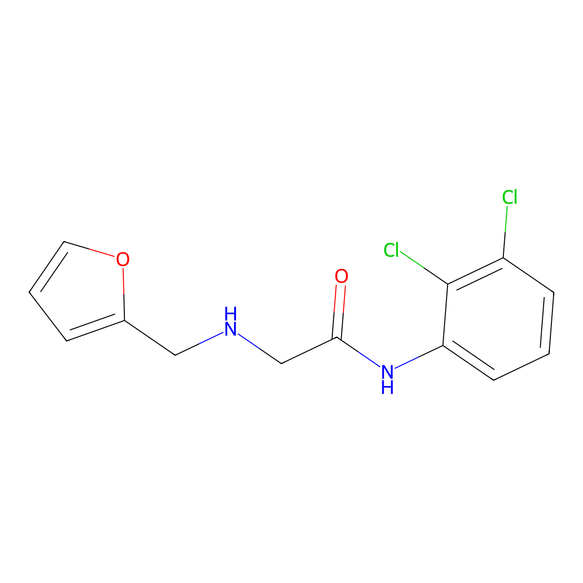 N-(2,3-Dichlorophenyl)-2-[(2-furanylmethyl)amino]acetamide molecular structure, CAS 436100-05-9
