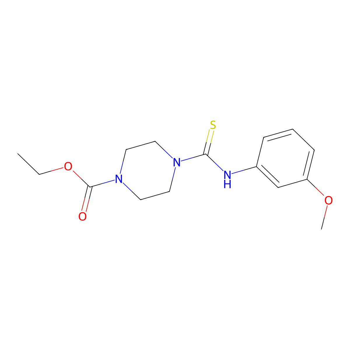 Ethyl 4-[(3-methoxyphenyl)carbamothioyl]piperazine-1-carboxylate molecular structure, CAS 436105-09-8