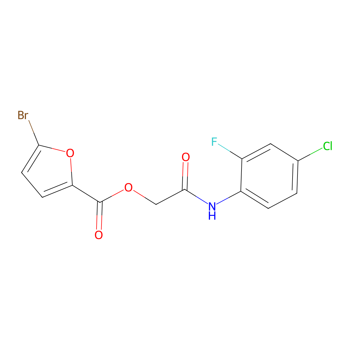 [(4-Chloro-2-fluorophenyl)carbamoyl]methyl 5-bromofuran-2-carboxylate molecular structure, CAS 436111-09-0