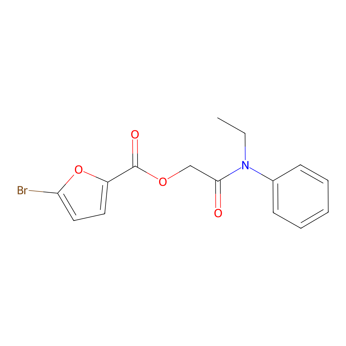 [Ethyl(phenyl)carbamoyl]methyl 5-bromofuran-2-carboxylate molecular structure, CAS 436117-67-8