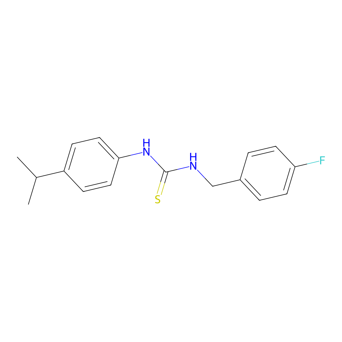 1-(4-Fluorobenzyl)-3-[4-(propan-2-yl)phenyl]thiourea molecular structure, CAS 436118-63-7
