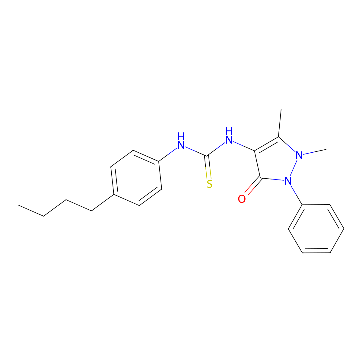1-(4-Butylphenyl)-3-(1,5-dimethyl-3-oxo-2-phenylpyrazol-4-yl)thiourea molecular structure, CAS 436126-95-3