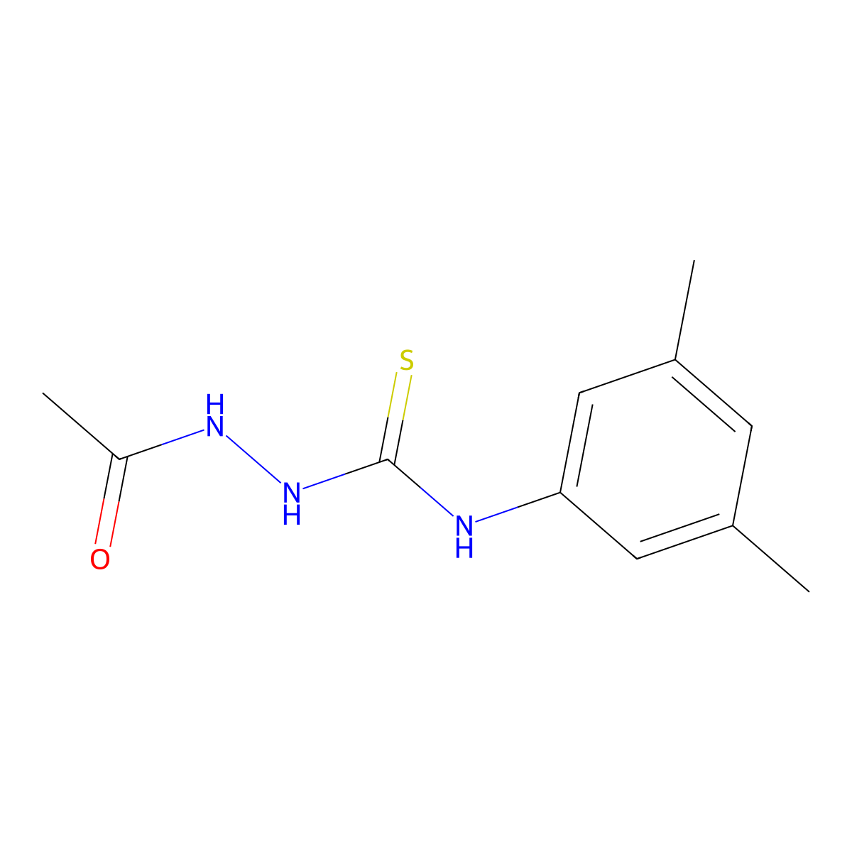 2-acetyl-N-(3,5-dimethylphenyl)hydrazinecarbothioamide molecular structure, CAS 436128-28-8