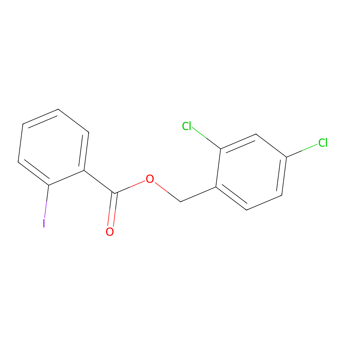 2,4-Dichlorobenzyl 2-iodobenzoate molecular structure, CAS 436130-56-2