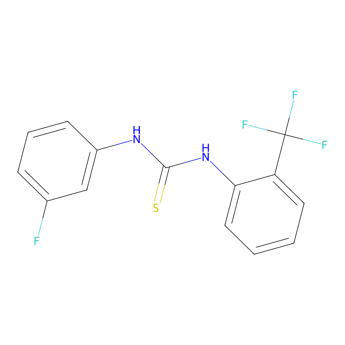 1-(3-Fluorophenyl)-3-[2-(trifluoromethyl)phenyl]thiourea molecular structure, CAS 436131-08-7