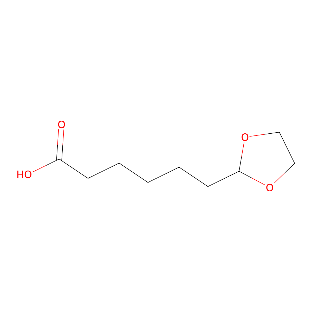 6-(1,3-Dioxolan-2-yl)hexanoic acid molecular structure, CAS 436151-17-6