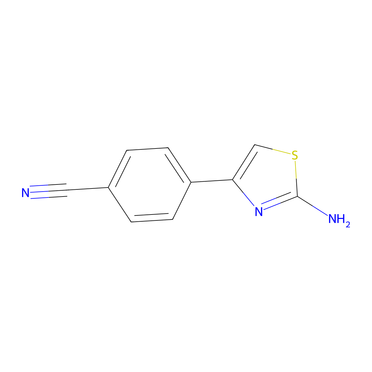 4-(2-Amino-1,3-thiazol-4-yl)benzonitrile molecular structure, CAS 436151-85-8