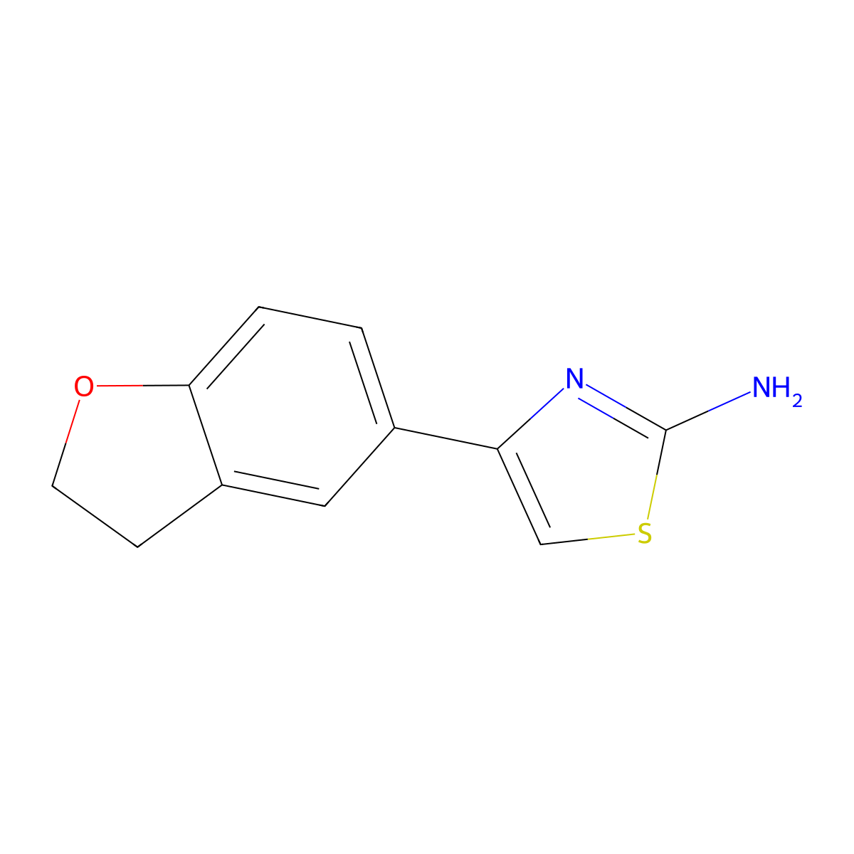 4-(2,3-Dihydro-1-benzofuran-5-yl)-1,3-thiazol-2-amine molecular structure, CAS 436151-87-0