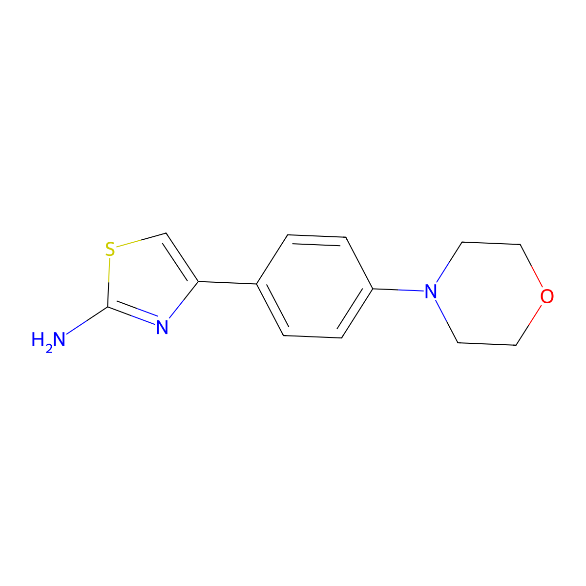 4-(4-Morpholin-4-ylphenyl)-1,3-thiazol-2-amine molecular structure, CAS 436152-07-7