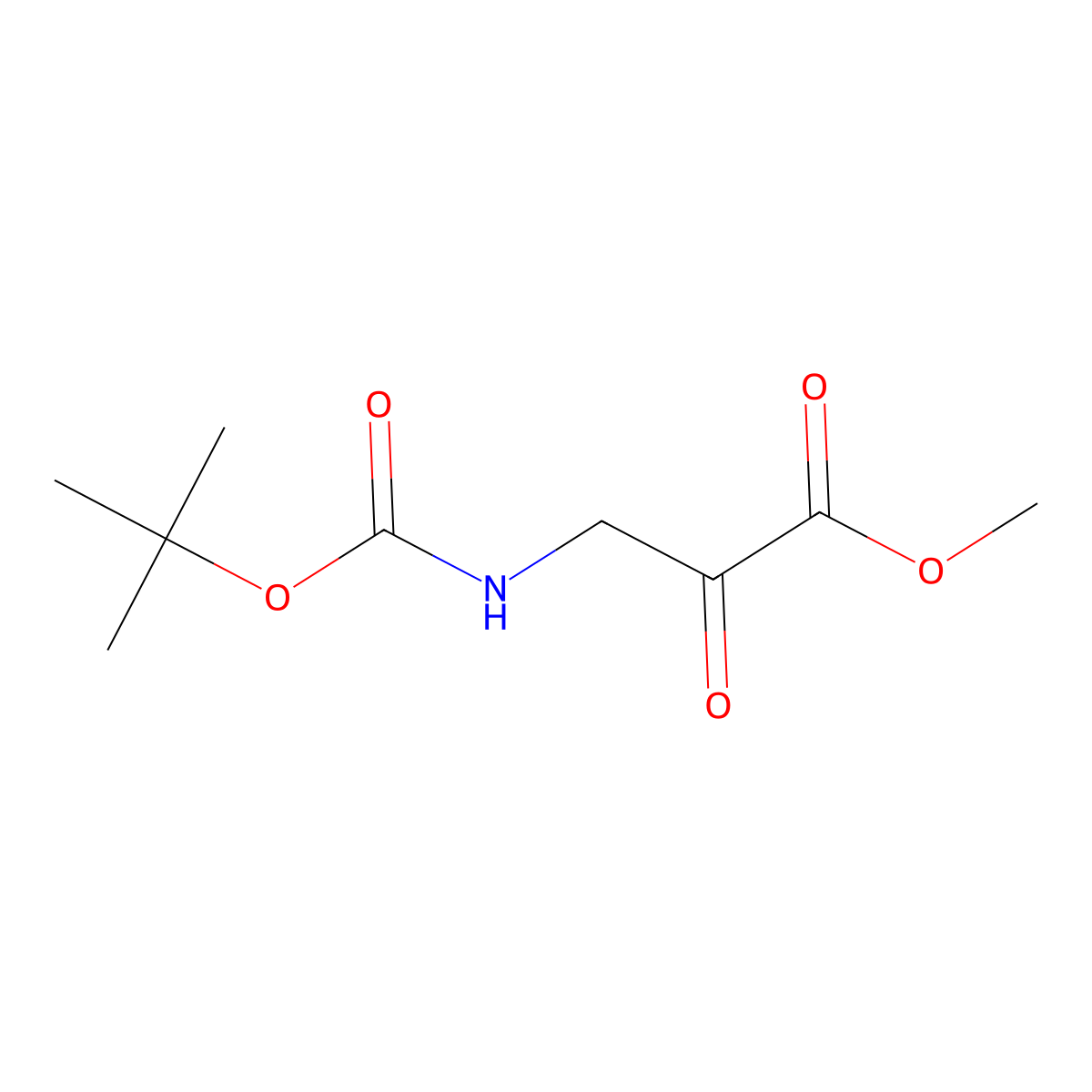 Methyl 3-((tert-butoxycarbonyl)amino)-2-oxopropanoate molecular structure, CAS 436154-66-4