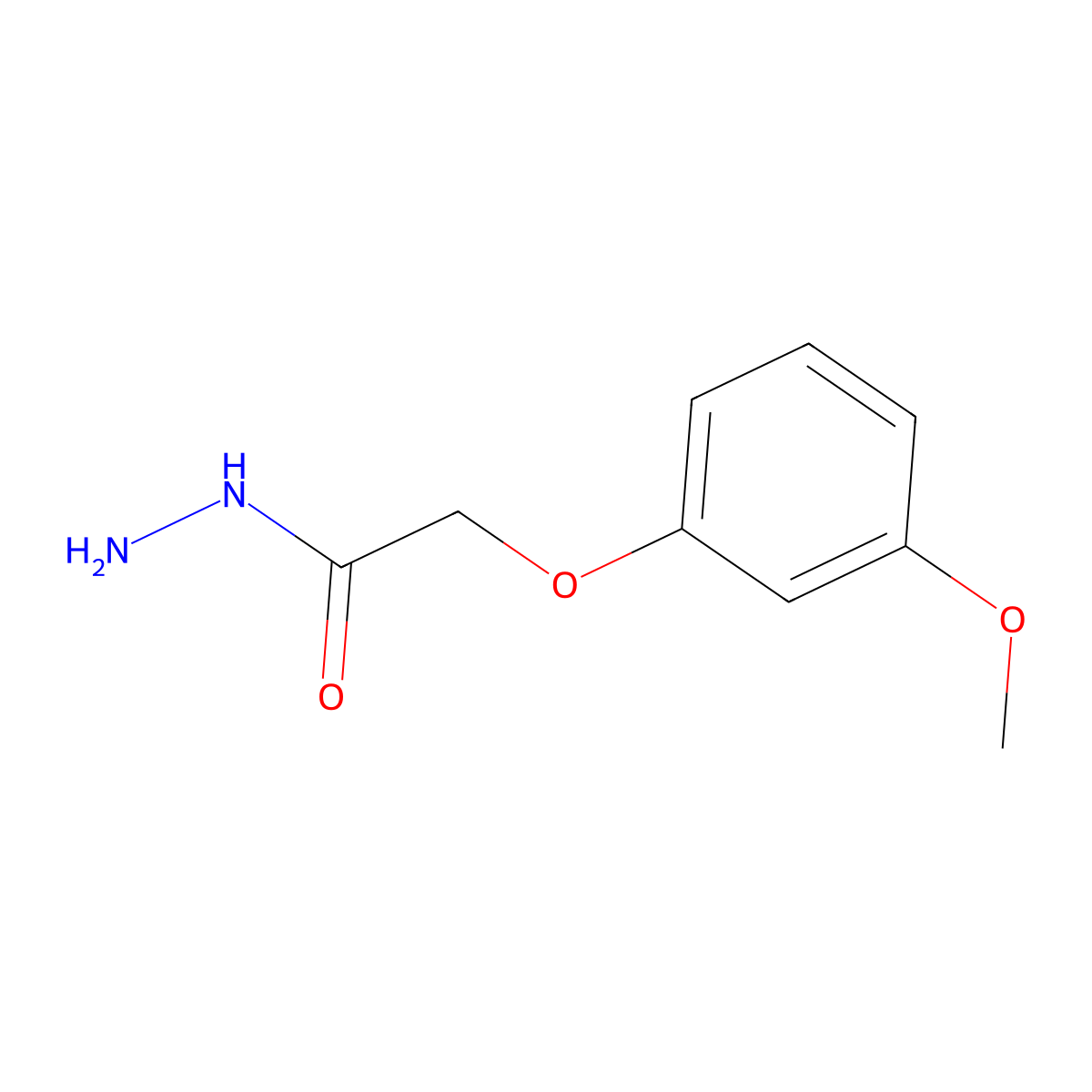 2-(3-Methoxyphenoxy)acetohydrazide molecular structure, CAS 436155-36-1