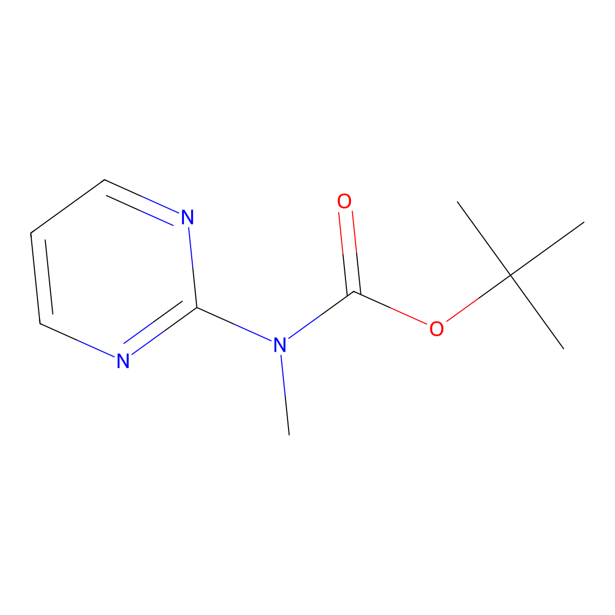 tert-Butyl methyl(pyrimidin-2-yl)carbamate molecular structure, CAS 436161-78-3