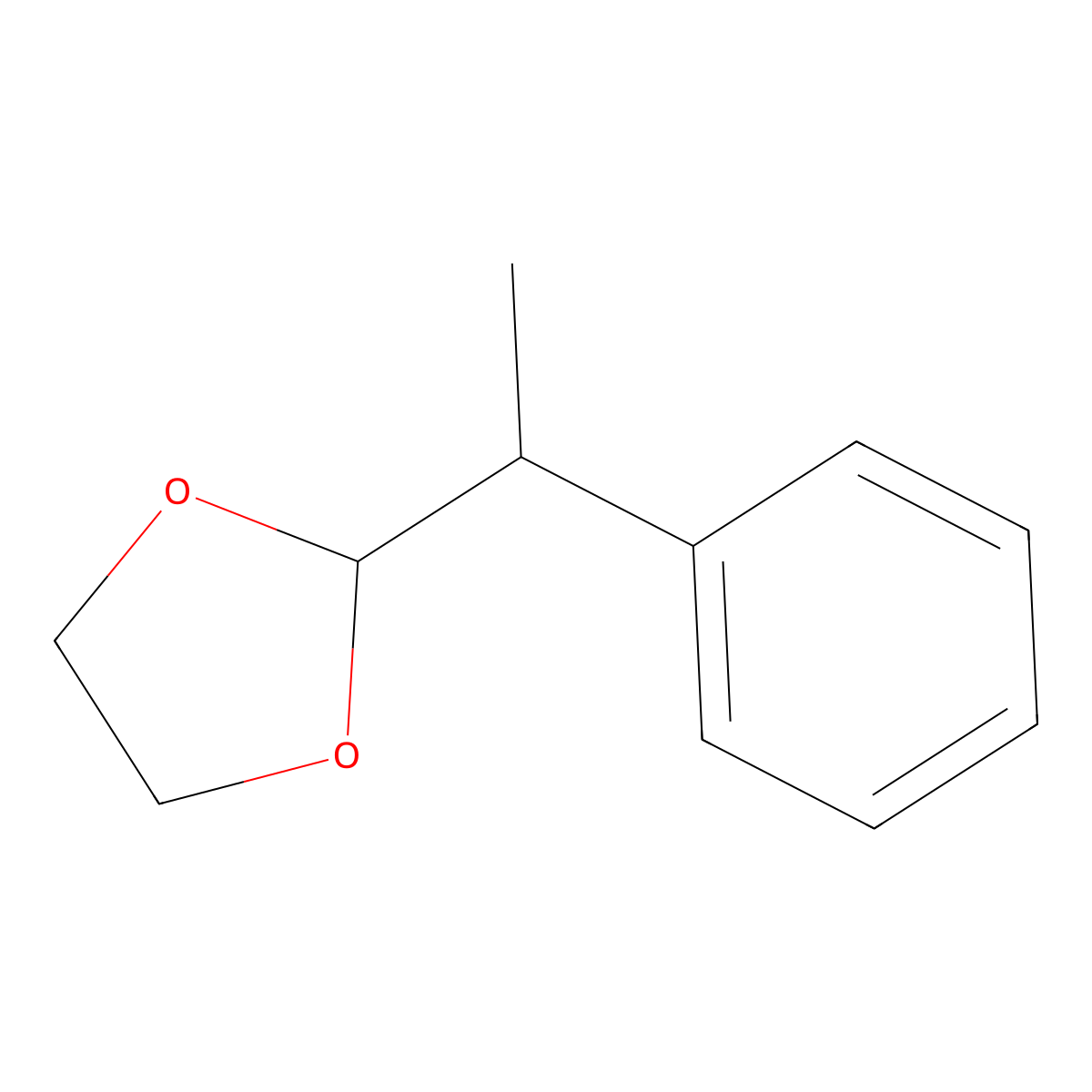 1,3-Dioxolane, 2-(1-phenylethyl)- molecular structure, CAS 4362-22-5