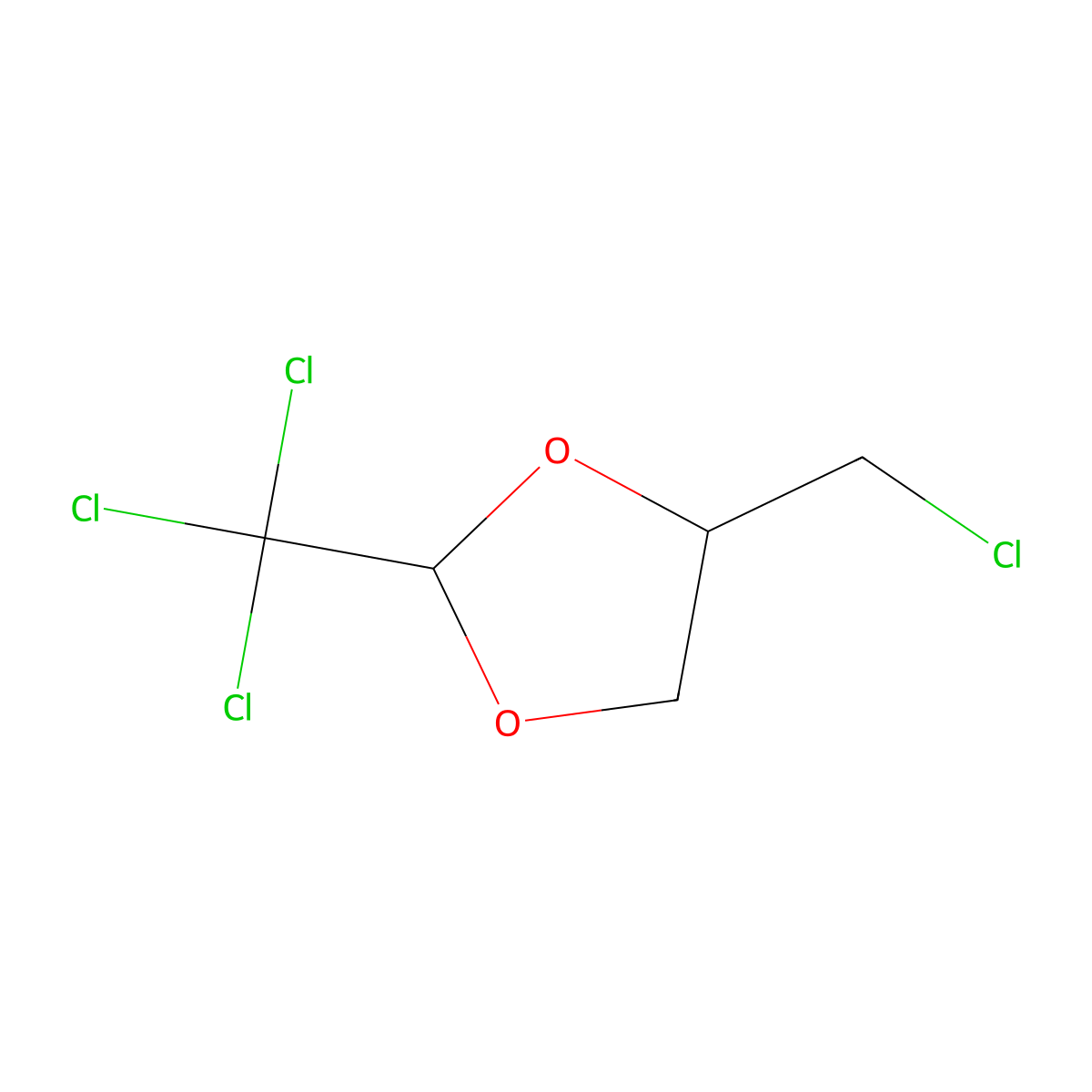 1,3-Dioxolane, 4-chloromethyl-2-(trichloromethyl)- molecular structure, CAS 4362-44-1