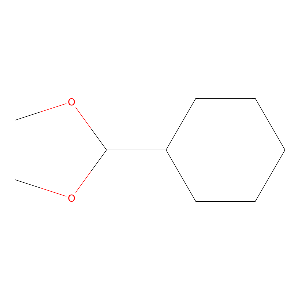2-Cyclohexyl-1,3-dioxolane molecular structure, CAS 4362-48-5