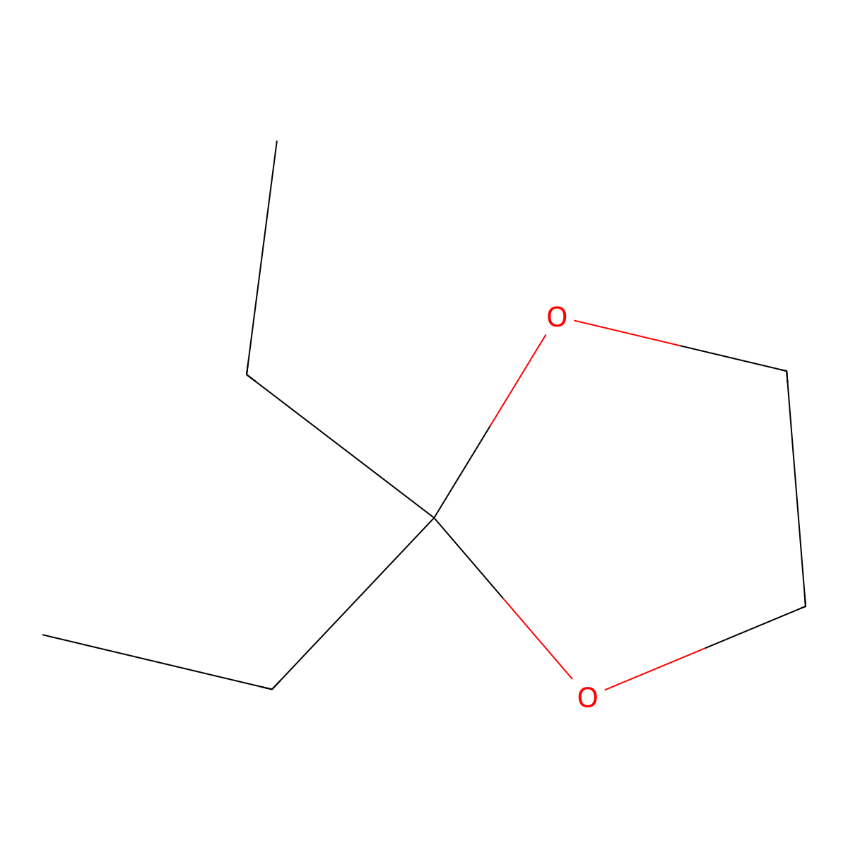 2,2-Diethyl-1,3-dioxolane molecular structure, CAS 4362-57-6