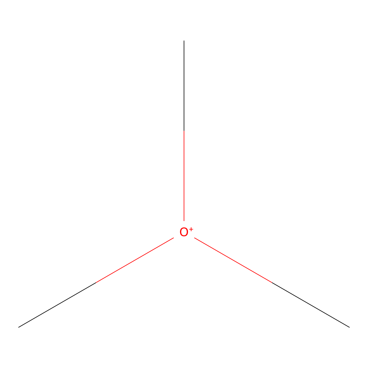 Trimethyloxonium molecular structure, CAS 43625-65-6