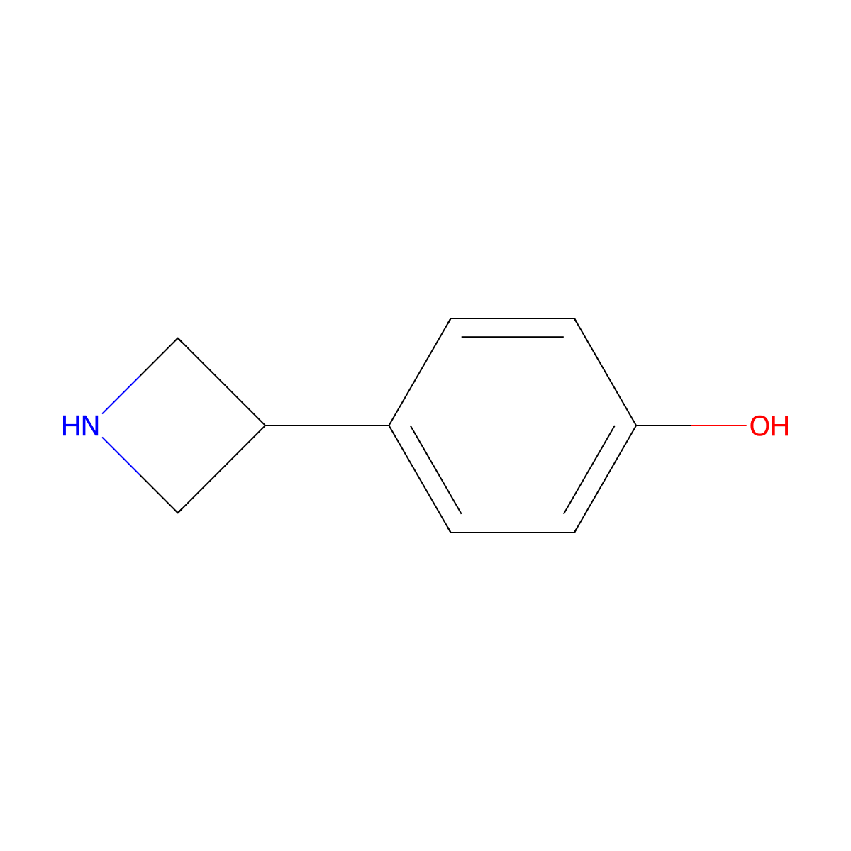 Phenol, p-(3-azetidinyl)- molecular structure, CAS 4363-15-9
