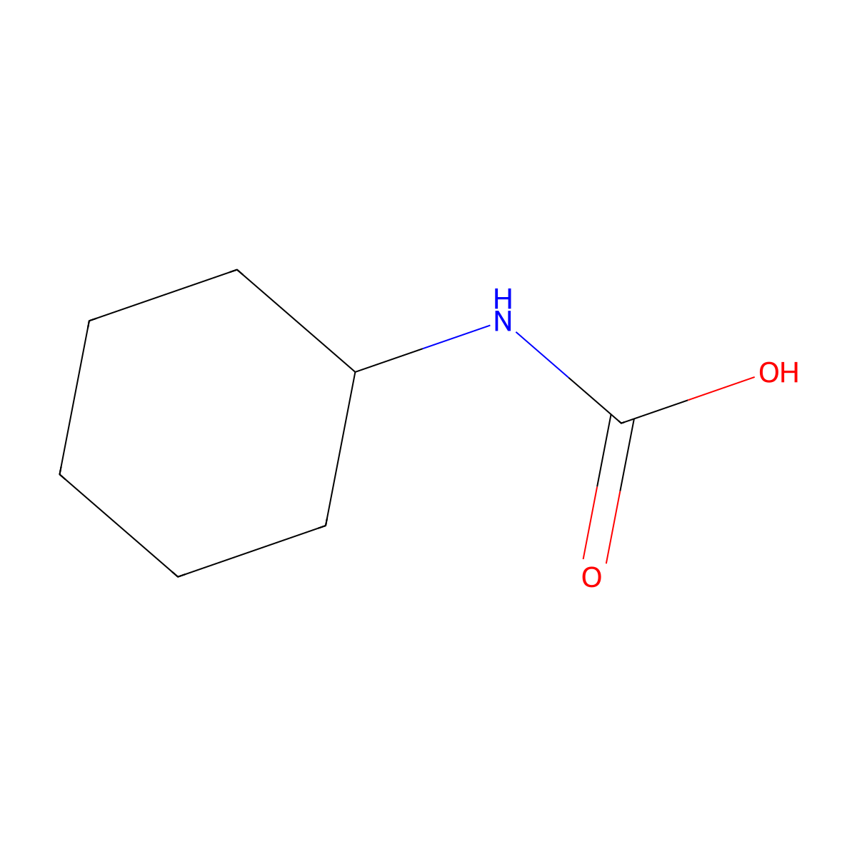 Cyclohexane aminocarboxylic acid molecular structure, CAS 4363-89-7