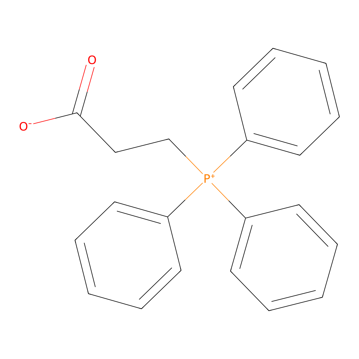 (2-Carboxyethyl)triphenylphosphonium hydroxide inner salt molecular structure, CAS 4365-60-0