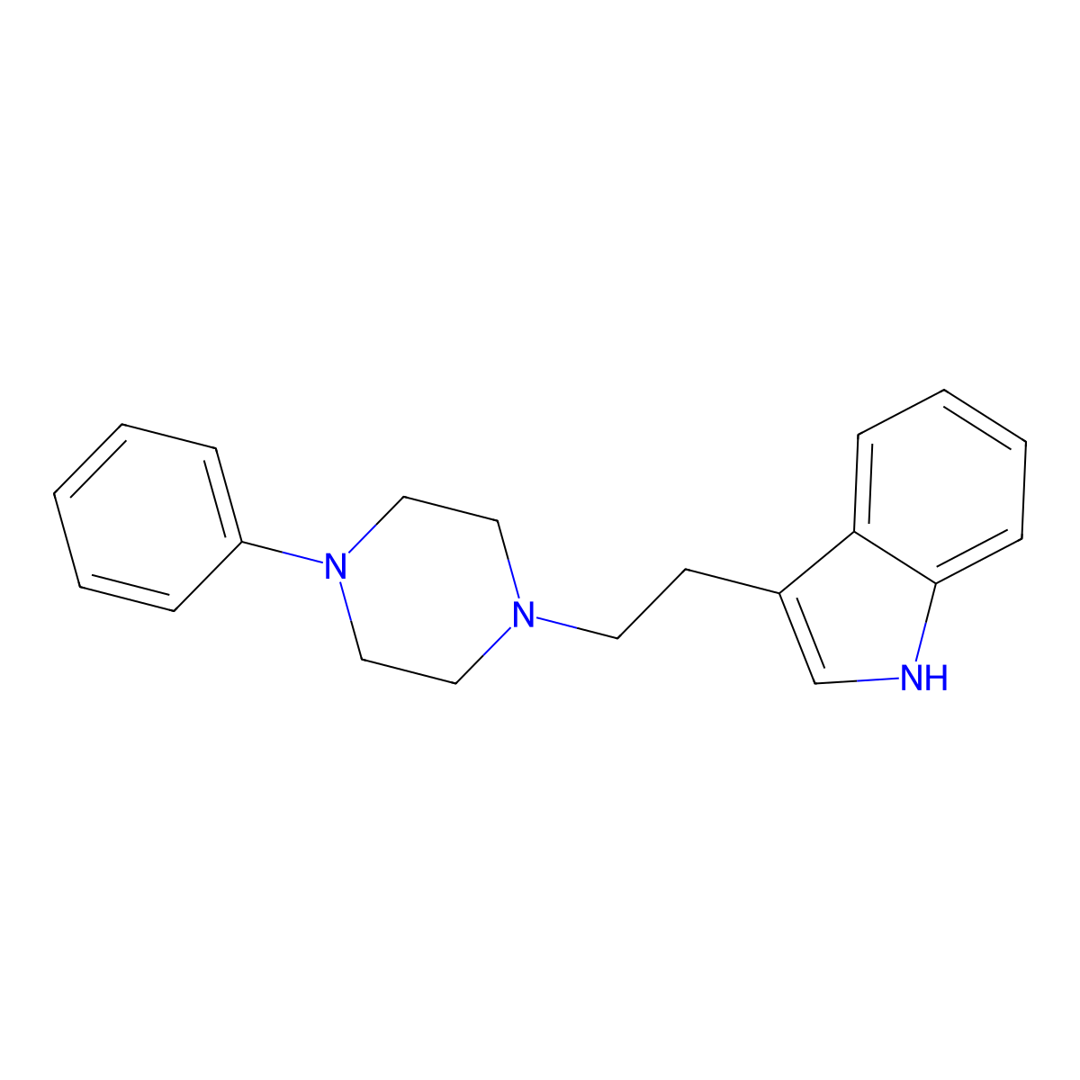 1H-Indole, 3-(2-(4-phenyl-1-piperazinyl)ethyl)- molecular structure, CAS 4366-55-6