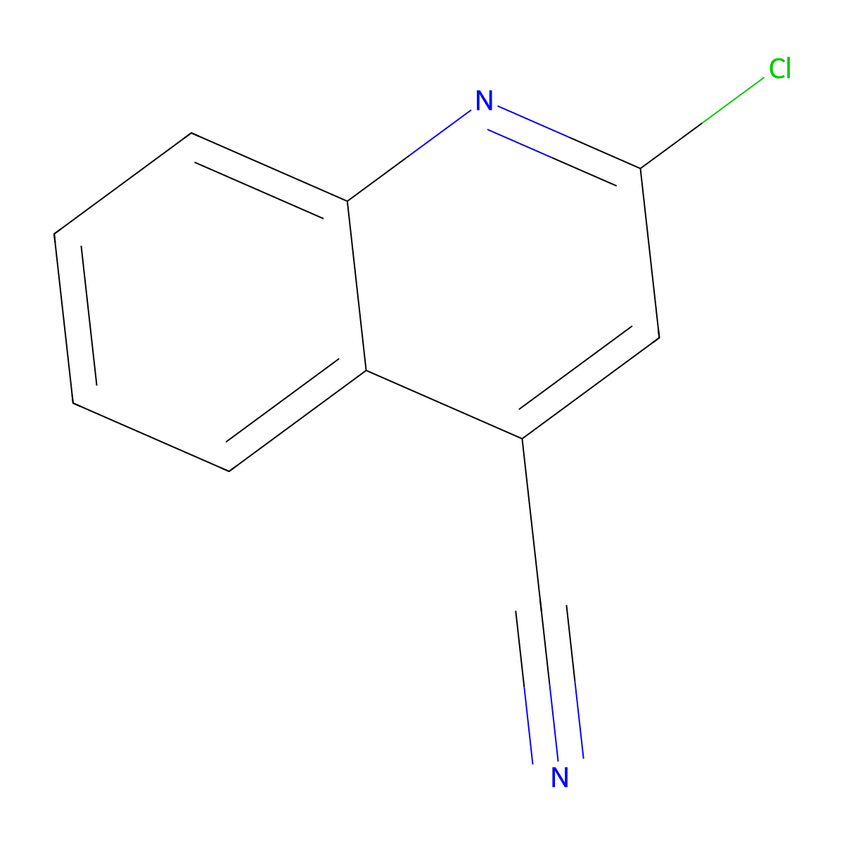 2-Chloroquinoline-4-carbonitrile molecular structure, CAS 4366-88-5