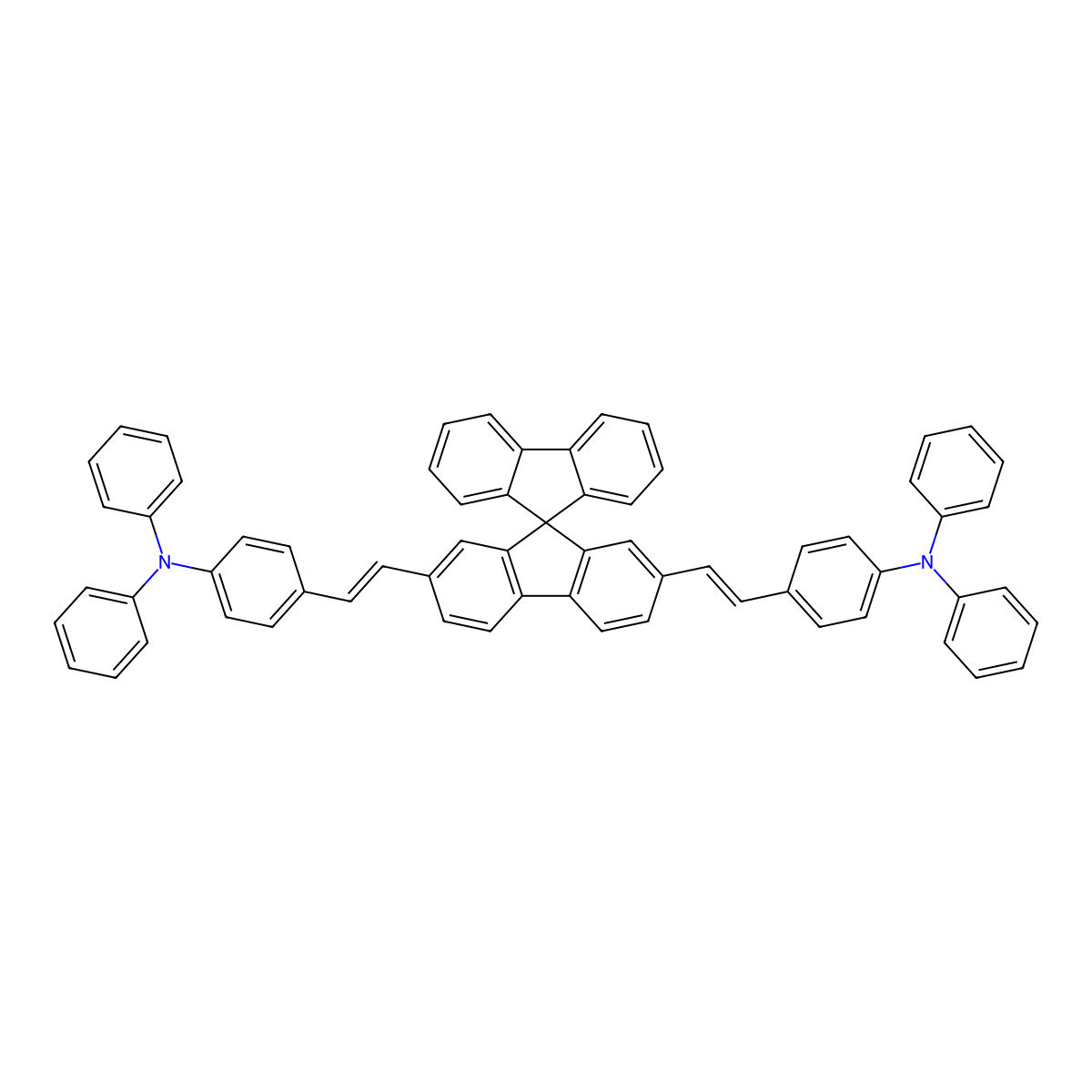 2,7-Bis[4-(diphenylamino)styryl]-9,9-spirobifluorene molecular structure, CAS 436798-89-9